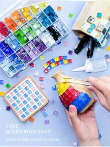 720/600/100pcs Mosaic Ceramic Tile Cubes, Crystal Glass Ceramic Tiles For Crafts And Decorations, Handmade Puzzles And Decorative DIY Gift Materials For Holidays