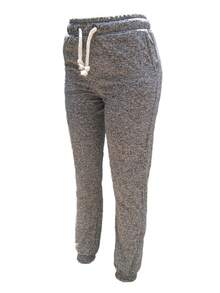 Pants Jogger Dama Afelpado Con Bolsas Laterales Cintura Pretina elástica más jareta Toda Temporada - Blanco y Negro - Ver 5