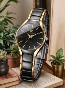1 Peça Relógio de Pulso Feminino da Moda, Pulseira de Aço Inoxidável de Luxo, Relógio de Quartzo para Senhoras