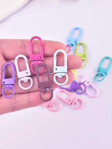 Lote de 20 piezas/Broches de langosta de metal, ganchos, llaveros giratorios, hebillas para hacer llaveros - Accesorios para hacer joyas y manualidades DIY - Colores mezclados al azar - Ver 4
