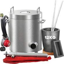 26lb Propane Melting Furnace Kit 2700°F Foundry Kiln For Gold Silver Copper Aluminum Casting Scrap Metal Recovery Jewelry Making Home Workshop  12KG Propane Melting Furnace Kit, 2700°F High Foundry Home Kiln Gold Melting Furnace For Melting Scrap Metal And Recovering Gold, Copper And Aluminum Castings  26Lbs/12KG Propane Melting Furnace Kit, 2370°F Large Capacity Metal Foundry Furnace With Crucible And Tong, Melting Copper, Silver, Aluminum And Gold For Beginner - Grey - View 2
