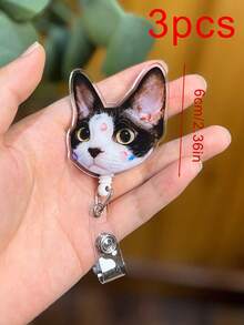 Custom Pet Badge Reel - Personalized Dog Or Cat Face Photo Keychain, Nurse ID Holder, Name Badge Clip, Nurse Life, Unique Work Badge - Badge Scroll - View 9