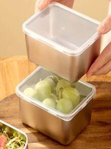 6pcs Stainless Steel Food Storage Container Set With Lids, Kitchen Fridge Organizer Boxes For Home, Outdoor Picnic, Camping, BBQ, Lunch Box With Separate Sauce Compartment, Airtight & Leakproof