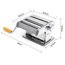 Macchina per la pasta, macchina per stendere la pasta – tagliapasta in acciaio inox 3 in 1, 6 spessori di pasta regolabili, adatta per stendere gli spaghetti freschi fatti in casa (20 x 18,5 x 13,5 cm)
