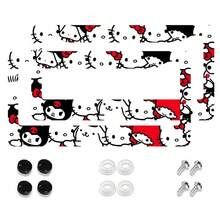 2pc Red And White Cartoon Pattern 2 Hole License Plate Frame, Aluminum Material, 6x12 Inches, With Screw Set, Fun Car Decoration, Retro Design, American Car License Plate Standard Universal Size - 12x6 Inch - View 1