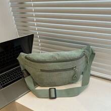 [Preference Style] Autumn/Winter Corduroy Crossbody Bag - New Chest Bag - Women's Casual Shoulder Bag - Student Commuter Bag For Women Storage Organizer Travel Essentials Back To School Dormitory Storage