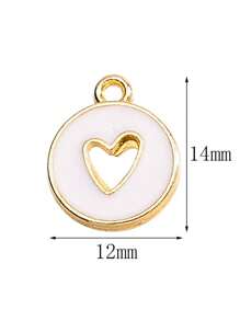 20pcs Fashionable Heart Shaped Drip Oil Zinc Alloy Pendants, Suitable For DIY Earrings, Necklaces, Bracelets Making