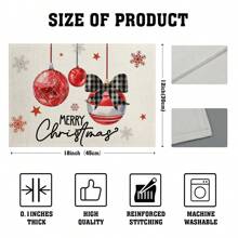 4/6 Stücke Weihnachtsbaum Tischsets, mit roten, weißen und karierten Mustern, robustes Material, geeignet für Küche, Esszimmer, Innen-/Außen Feiertagsdekoration, Thanksgiving und Weihnachten