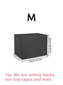 1pc Oxford Cloth Dog Cage Cover, Dust-Proof And Windproof Cage Protector, Suitable For Various Cage Sizes (Note: This Is Only The Protective Cover, The Cage Is Not Included! Please Check Carefully Before Placing Your Order!)