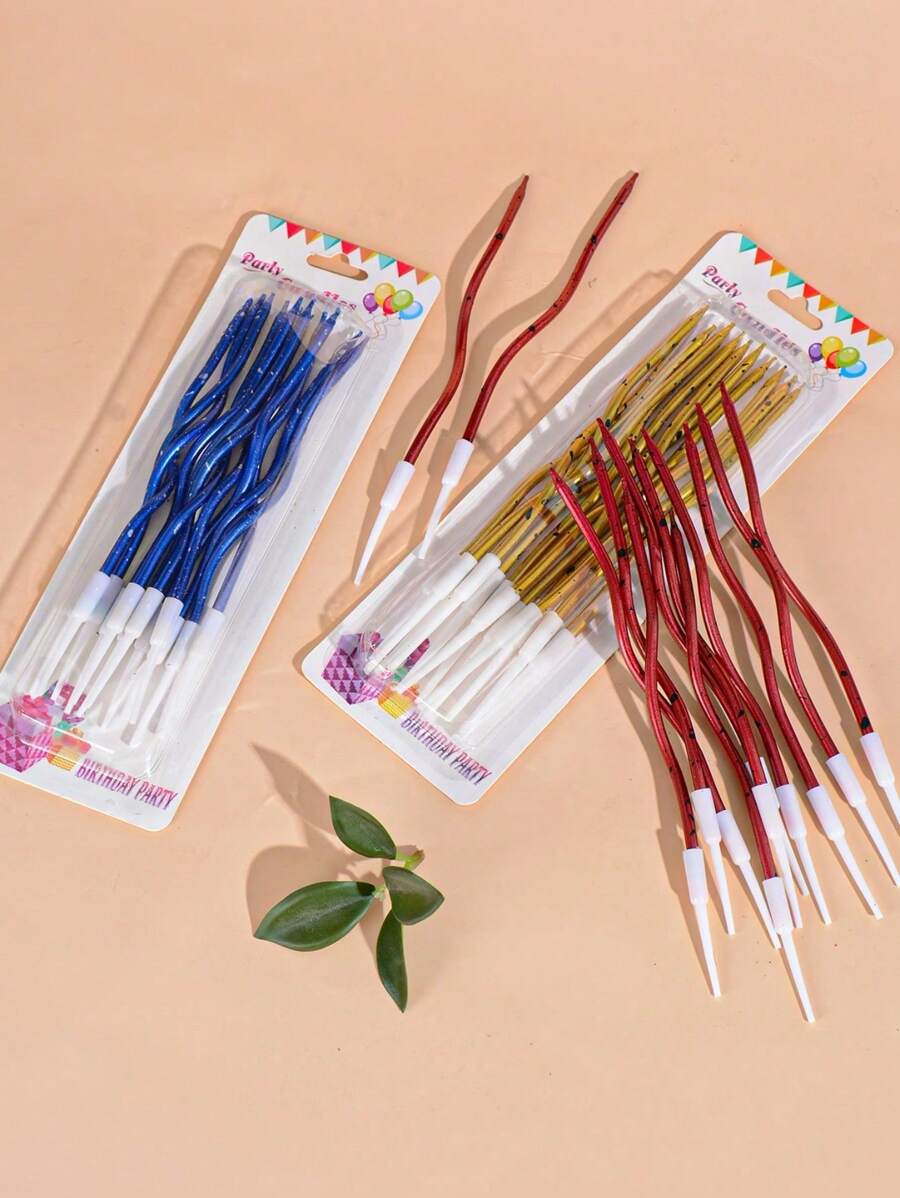 1 scatola da 12 pezzi candeline curve colore oro sfumato, per compleanno, Capodanno, festa di laurea, Giorno dell'Indipendenza, Ognissanti, Natale
