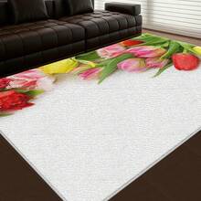 [Velvet] 1PC Geometric Area Rug, Lightweight And Easy To Wash, Easy To Handle Summer And Autumn Floor Mat For Living Room, Bedroom, Bathroom, Office, Balcony, Room Accessories - 彩色 - 查看 5