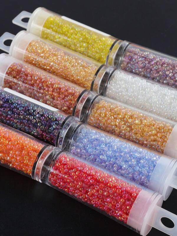 GO2CJBEADS 10 جرام جودة جيدة من حبيبات الزجاج الشفافة بقياس 2 ملم بألوان نمط لتصنيع المجوهرات