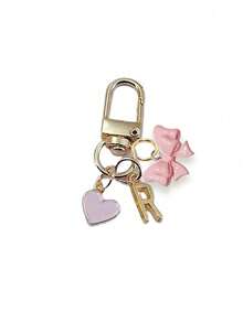 个性化心形吊饰，带有姓名首字母和礼物留言/情书 | 心形钥匙扣配件 | 定制包袋吊坠 | 礼物，蝴蝶结配饰，钥匙扣，独特的手机配件，简约设计，适用于女士钱包和手机配件，赠送给朋友，家人，女朋友，户外配饰，派对配饰，礼品，纪念品，女士包袋吊坠，汽车吊坠，女士女孩礼物，返校礼物 - 彩色 - 查看 12