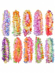 Bộ 14/28 vòng cổ vòng hoa Hawaii và kẹp tóc hoa Hawaii, đồ trang trí tiệc nhiệt đới Hawaii, kẹp tóc hoa sứ, băng đô tiệc chủ đề hoa Hawaii nhiệt đới, đồ trang trí tiệc cưới bãi biển, đồ dùng tiệc, vòng hoa, băng đô, đồ trang trí tiệc cưới bãi biển, đồ trang trí tiệc sinh nhật (màu ngẫu nhiên) - Nhiều màu - Xem 5