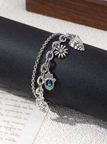 1 pieza Nuevo brazalete estético metálico de verano con estilo