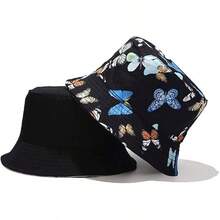 Reversible Bucket Hat For Women, Cute Beach Fisherman Style - Butterfly - View 7