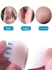 18 Stücke unsichtbare selbstklebende Silikon Blasenpflaster - langanhaltend, geeignet für Ferse, Zehe und Fußschutz in hellbeige