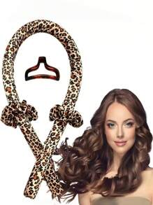 4pcs Satin Hair Scrunchies & Curling Iron Hair Claw Clip Set