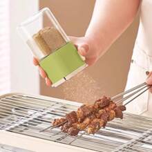 Frasco de sal de vidrio, tarro sellado a prueba de humedad de doble uso para condimentos, recipiente recargable con tapa a presión adecuado para camping y uso doméstico