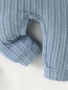 男婴小熊印花领蝴蝶结连体衣