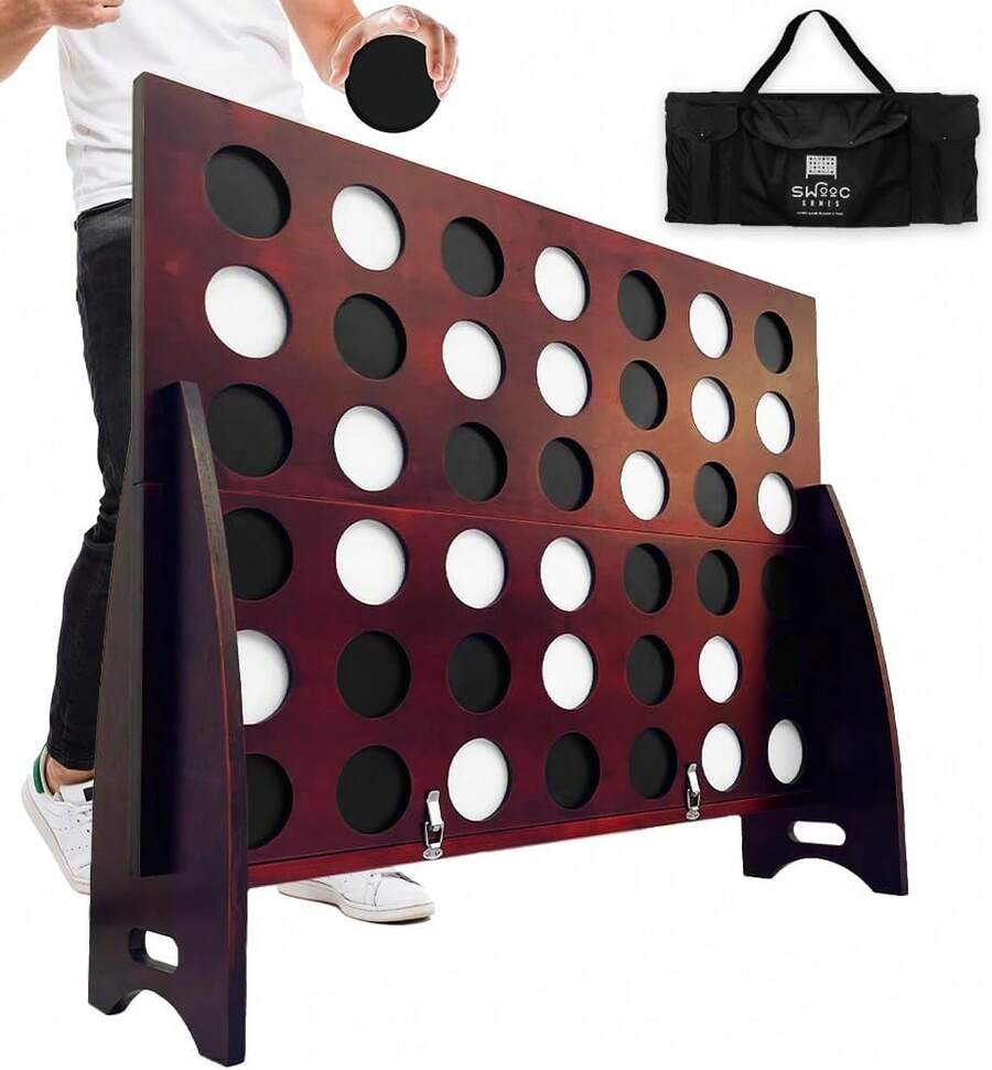 Games - XL Giant 4 In A Row (4ft X 3ft) All Weather With Carrying Case & 60% Quieter Design - Giant Connect - 4 Outdoor Game - Giant Outdoor Games For Family - Jumbo Games - Giant Lawn Games - Multicolor - View 1
