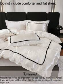 3pcs White Simple Solid Color & Small Ball Decor Duvet Cover Set (1 Duvet Cover + 2 Pillow Covers, No Filling), Daily Use Polyester Soft & Skin-Friendly, Suitable For Master Bedroom, Guest Room, All Seasons, Gift Choice