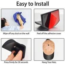 5 件免钻壁挂式帽架棒球帽挂钩升级粘性帽架无需钻孔强力挂耳帽钩 5/3/1 件