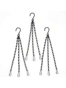 Versatile Black Iron Hanging Chain - Adjustable For Bird Feeders, Lanterns & Outdoor Decor,Flower Basket, Utility Hooks