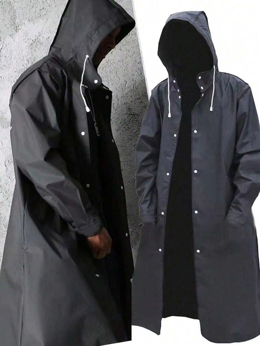 1 Stück Anti-Lecken Regenmantel Cape für Erwachsene unisex wiederverwendbarer Regenmantel Notfall-Regenmantel mit Kapuze und Kordelzug für Outdoor, Motorrad, Fahrrad, Wandern, Angeln und Bergsteigen