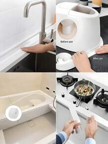 1Pc White PVC Self-Adhesive Waterproof Sealing Tape,For Bathrooms And Kitchens, Leak-Proof Wall Sticker,For Showers, Sinks And Countertops, Shower Sealant Tape,Ceramic Surface Protection With Easy Application Tape