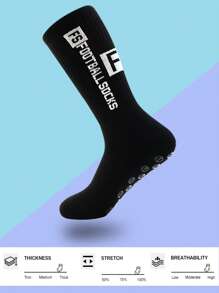 FLSHMCEN 1 Pack Men's Grip Soccer Socks And Football Leg Cover, Non-Slip Leg Shin Guards Cover For Basketball, Football, Sports