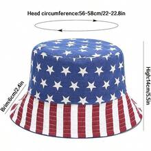 Reversible Bucket Hat For Women, Cute Beach Fisherman Style - American Flag - View 3