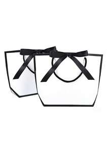 1/5/10 elegante und einfache schwarz-weiße Geschenktüten mit goldfarbener Kante, horizontale Handtaschen, schwarz-weiße Papiertüten mit goldfarbener Kante, hochwertige und einfache Geschenktüten, geeignet für Hochzeiten, Geburtstage, tägliche Ausflüge, Einkaufen, Halloween-Partys, Weihnachtspartys, Sommerhochzeiten, Familien-Geschenke, Paar-Geschenke