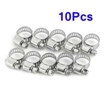 10pcs Adjustable Hose Clamp Set For Cars & Motorcycles - Fuel Line Jubilee Clips For Garden DIY Plumbing Projects