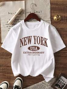 3 Pieces Set Girls Casual Graphic Print Round Neck Short Sleeve T-Shirts, Summer Student Young Children Clothing - Minimalist English Letter Fashion T-Shirts Bring Joy And Happiness To Every Kid! - Pink - View 7