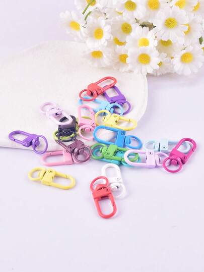 20pcs/Lot Metal Lobster Clasps Hooks Keyring Rotating Keychain Buckle For DIY Jewelry Making Key Ring Chain Accessories