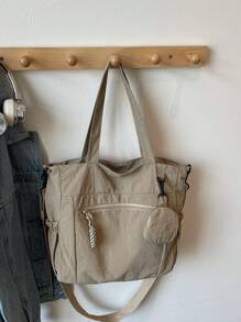 2 piezas Bolso de mano de unicolor de moda casual con monedero, de gran capacidad, adecuado para universidad/aula universitaria/ir al trabajo/festivales/vacaciones, para mujeres, principiantes y trabajadores de cuello blanco, chicas, estudiantes universitarias, damas, mujeres
