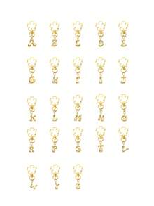 1pc Cute Bubble Alphabet Charm Bag Pendant - Flower Shape Keychain, High Quality Gold Letters A-Z, Shiny Alloy Bag And Backpack Pendant - Perfect Gift For Birthdays And Special Occasions, Keychain Ring Bag Backpack Pendant Car Pendant, Gift For Women And Girls, Wallet And Handbag Accessories, Bag Pendant, Best Gift For Lovers, Friends, Party Souvenirs