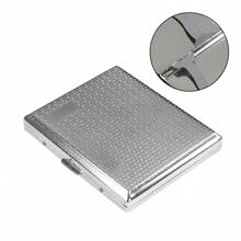 1PC Metal Cigarette Case For Regular, King Size, 100's, Can Hold 20 Cigarettes Cigar Boxes Pocket Cigarettes Holder Storage Container For Men Women ,Smoking Accessories, Cigarette Storage