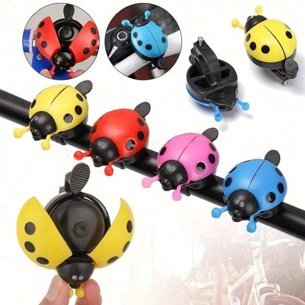 1pc Colorful Ladybug Bike Bell - Aluminum Alloy, Modern Style For Mountain & Road Bicycles