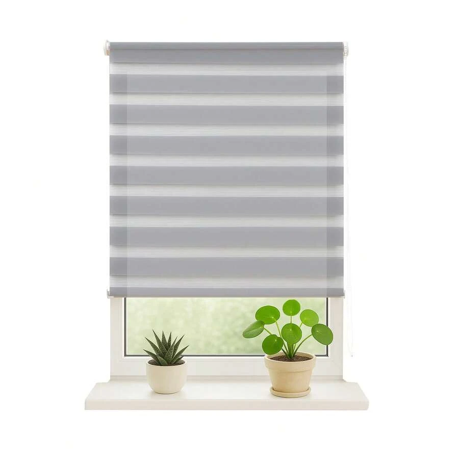 Double-Layer Day And Night Roller Blind – Easy Installation Without Drilling, For Windows And Doors, Various Colors – Free 24/48h Delivery To The Iberian Peninsula. Variety Of Colors. - 深灰色 - 查看 1