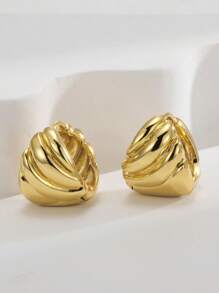 Charm-In Thick Earrings, Teardrop-Shaped Earrings, 18K Gold Plated Earrings - Hypoallergenic And Fade-Resistant Earrings. Jewelry Gift, Suitable For Giving To Girlfriend, Mother Or Wife.