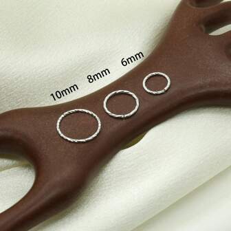 1pc Minimalist 925 Sterling Silver Anti-Allergic Nose Ring, Round Inner Diameter 6mm, 8mm, 10mm Nose/Cartilage Piercing Jewelry For Women