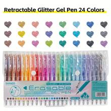 1 Sets Of Color Retractable Quick Drying Neutral Pens With Large Capacity 12/24/36 Pieces Of Erasable Gel Pen, Paint Marker Pen, Quick Drying And Continuous Ink Neutral Pen, Suitable For Back To School Season, Art Supplies