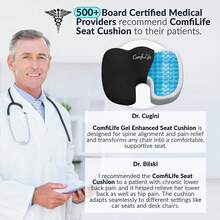 Product Quantity Guarantee ComfiLife Premium Gel & Foam Cushion – Doctor Recommended Office Chair Cushion, Car Cushion – Chair Cushions Back & Sciatica Pain Relief – Cushions Office & Desk (Black) VUWJ - 木炭 - 查看 4