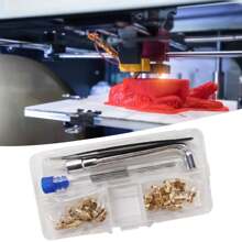 MK8 3D Drucker Messing Düsen Set und Reinigungsnadeln, Pinzette, Schraubenschlüssel 0,2-1,0mm feine Spitze Drucker Zubehör und Reinigungswerkzeug-Set