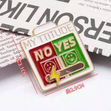 1 pieza Broche deslizante que cambia de humor para mujeres - Broche de expresión divertida MI ACTITUD, insignia de aleación ajustable para regalo