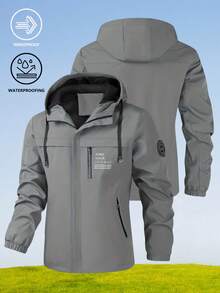 1 件男士户外防风防水夹克，运动外套，适合春秋季节
