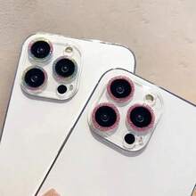 1 件奢华闪光相机镜头保护膜适用于 16 Pro Max Plus 15 14 5G 苹果时尚多巴胺糖果色闪光镜头膜适用于日常防护、办公室、家用手机相机盖防水防震防摔防摔防刮防指纹全覆盖 - 粉色 - 查看 5