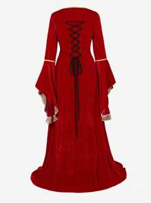 Women's Renaissance Costume  Medieval Dress Velvet Queen Dresses Victorian Vintage Halloween Cosplay